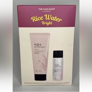THE FACE SHOP Rice Water Brightening Facial Cleansing Foam & Oil Cleanse Set NEW